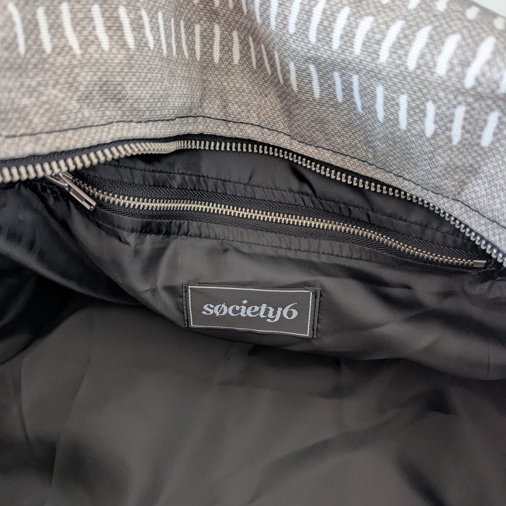 Gray Patterned Canvas Duffle Bag - Picture 9 of 15